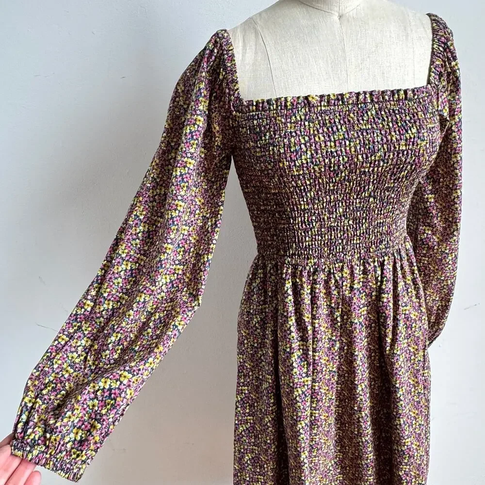 J. CREW Liberty® Fabric Cotton Daydream Midi Dress in Busy Izzy